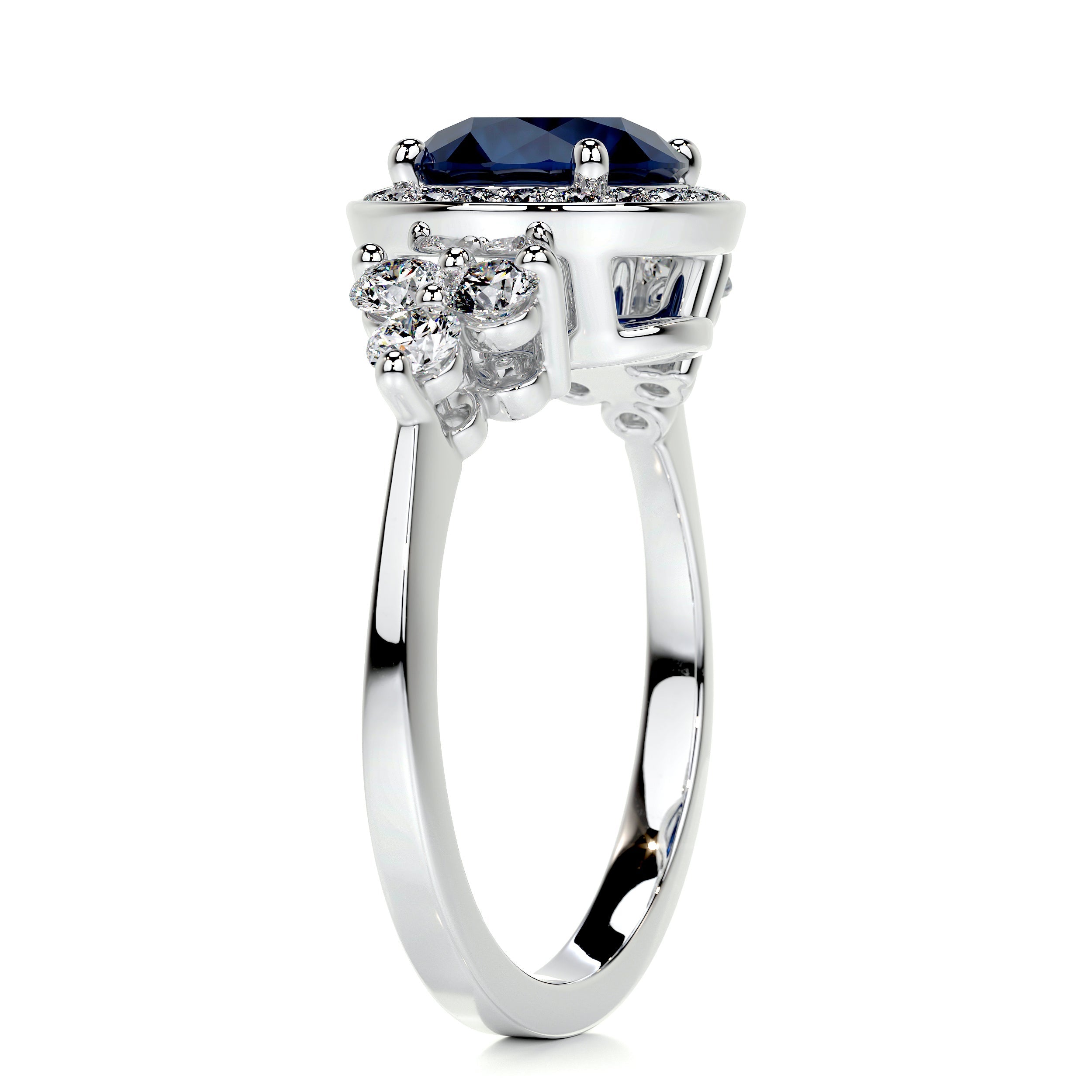 Ivy Gemstone & Diamonds Ring (2 Carat) -14K White Gold