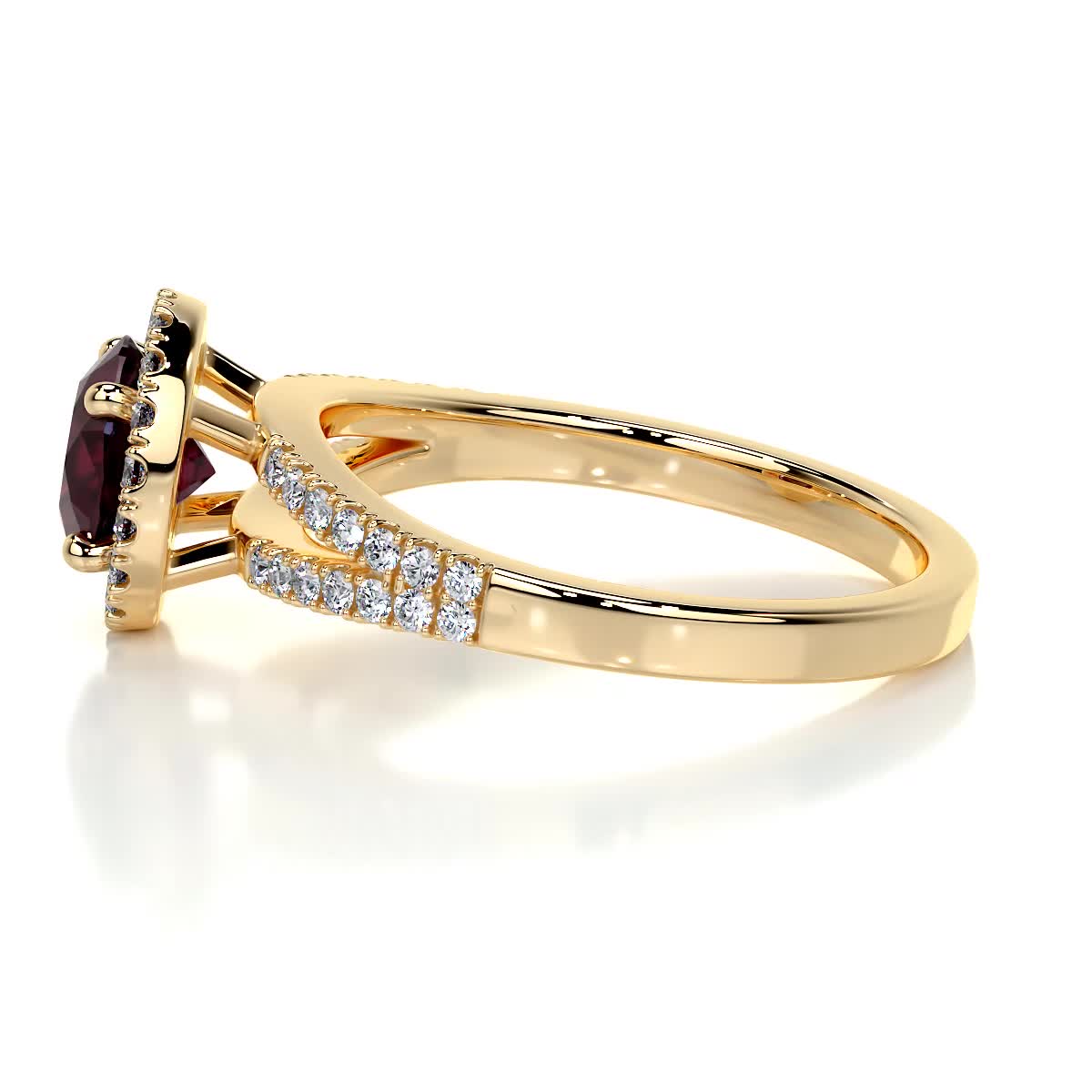 Hazel Gemstone & Diamonds Ring (1.25 Carat) -18K Yellow Gold