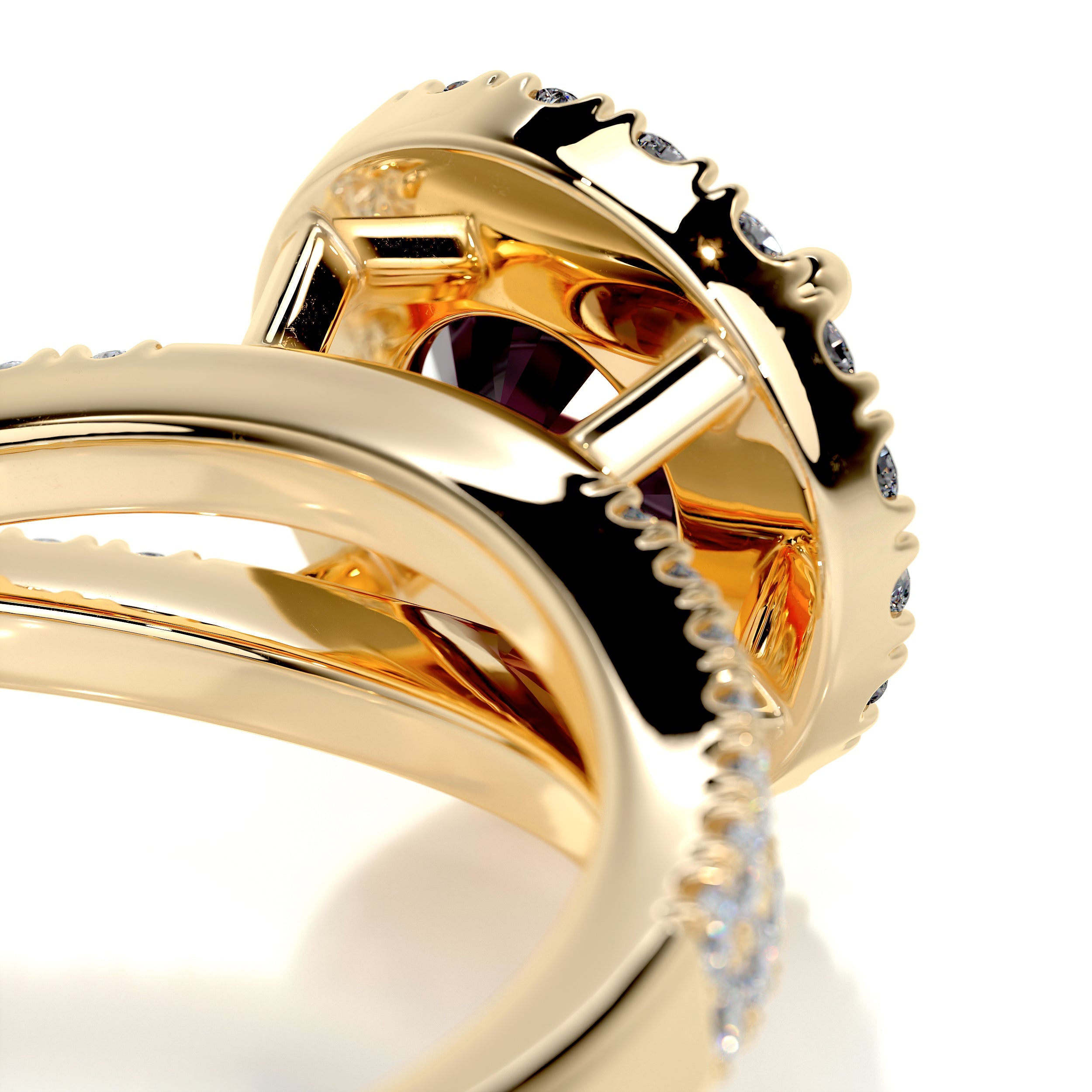 Hazel Gemstone & Diamonds Ring (1.25 Carat) -18K Yellow Gold