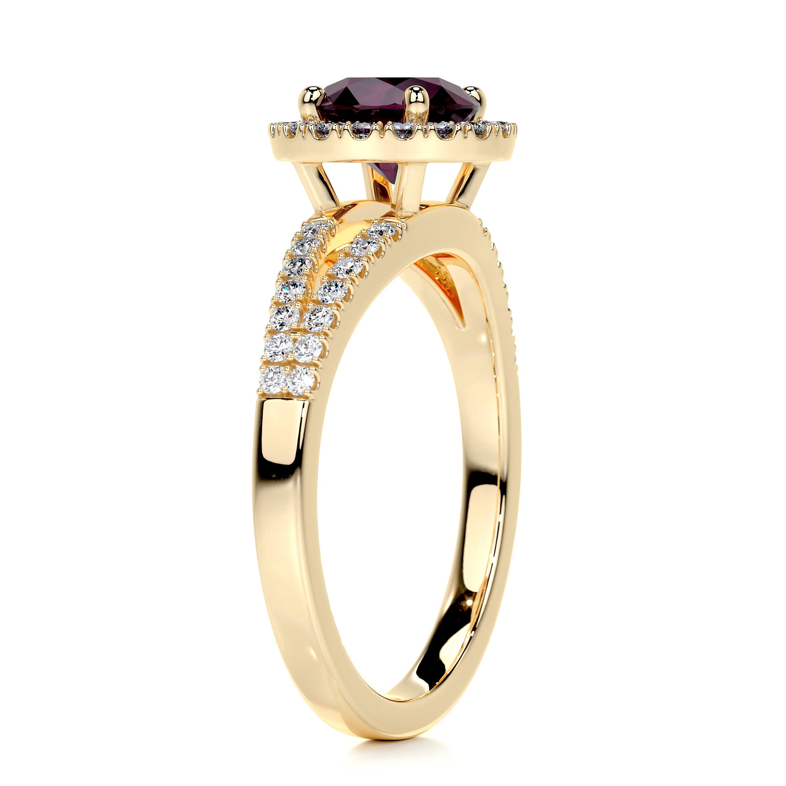 Hazel Gemstone & Diamonds Ring (1.25 Carat) -18K Yellow Gold