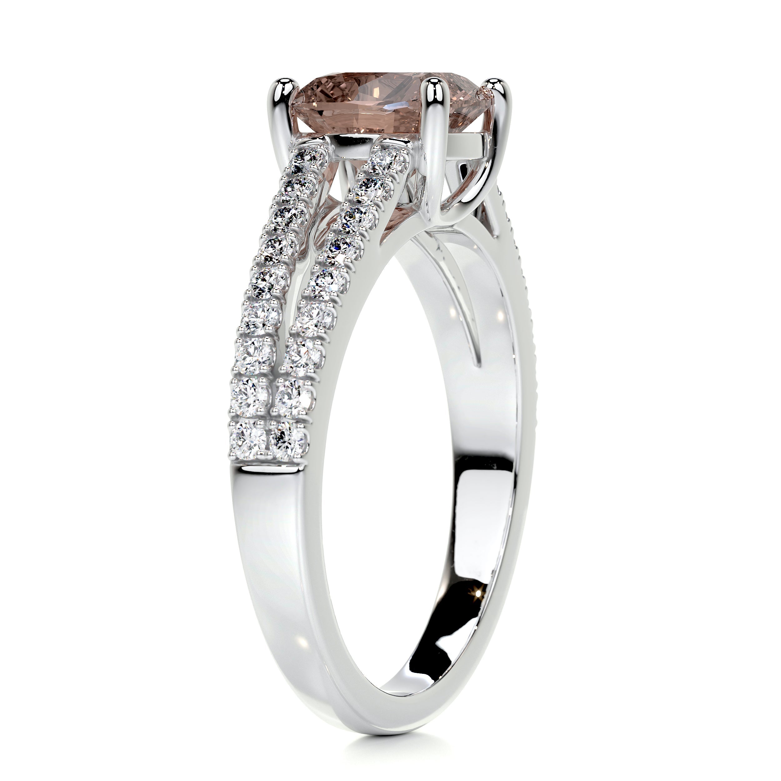 Sadie Gemstone & Diamonds Ring (2 Carat) -14K White Gold