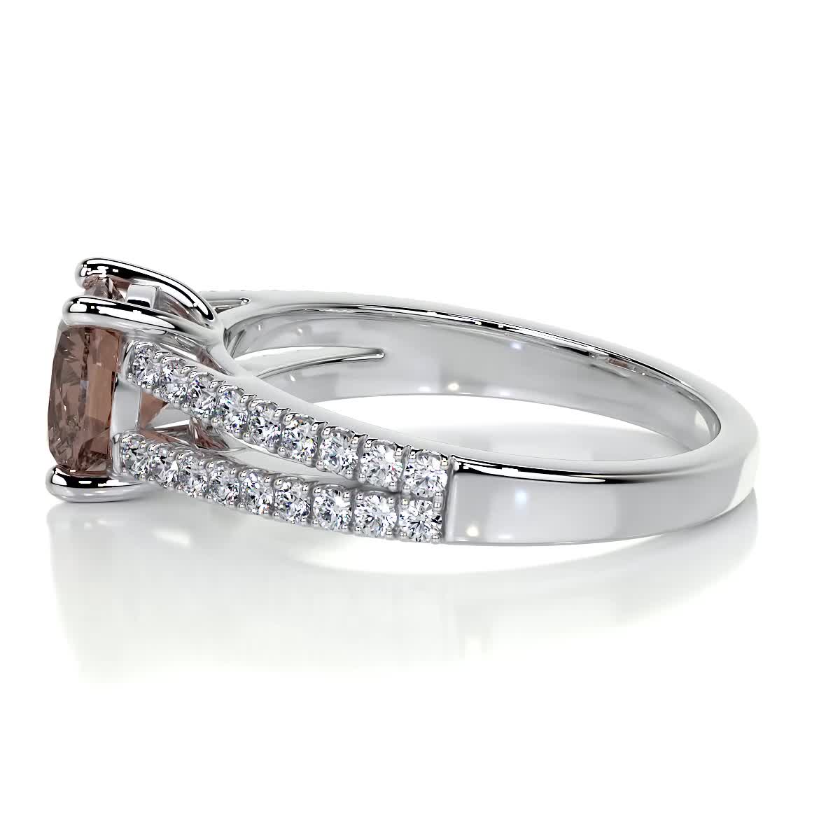 Sadie Gemstone & Diamonds Ring (2 Carat) -14K White Gold
