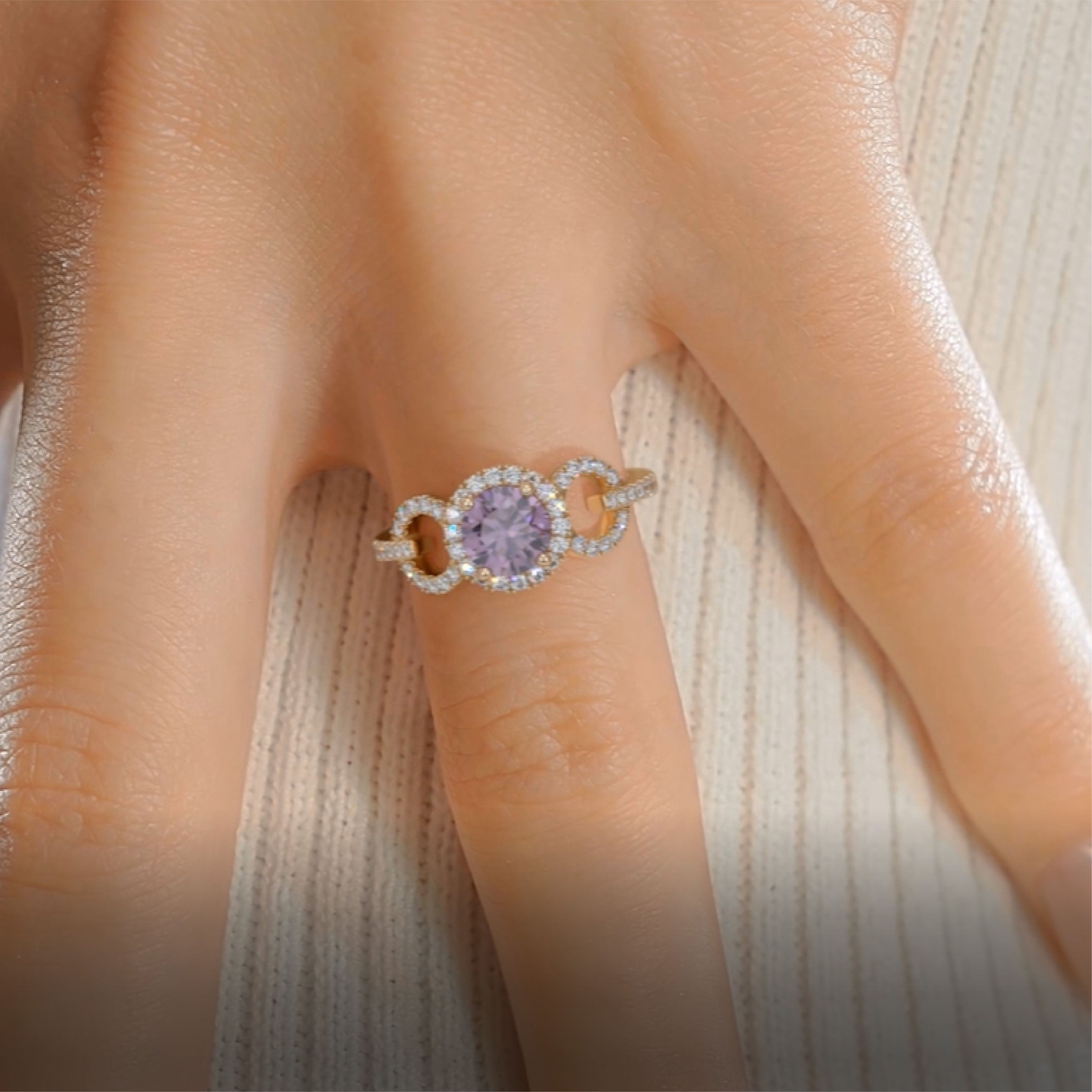 Elize Gemstone & Diamonds Ring (1.30 Carat) -18K Yellow Gold