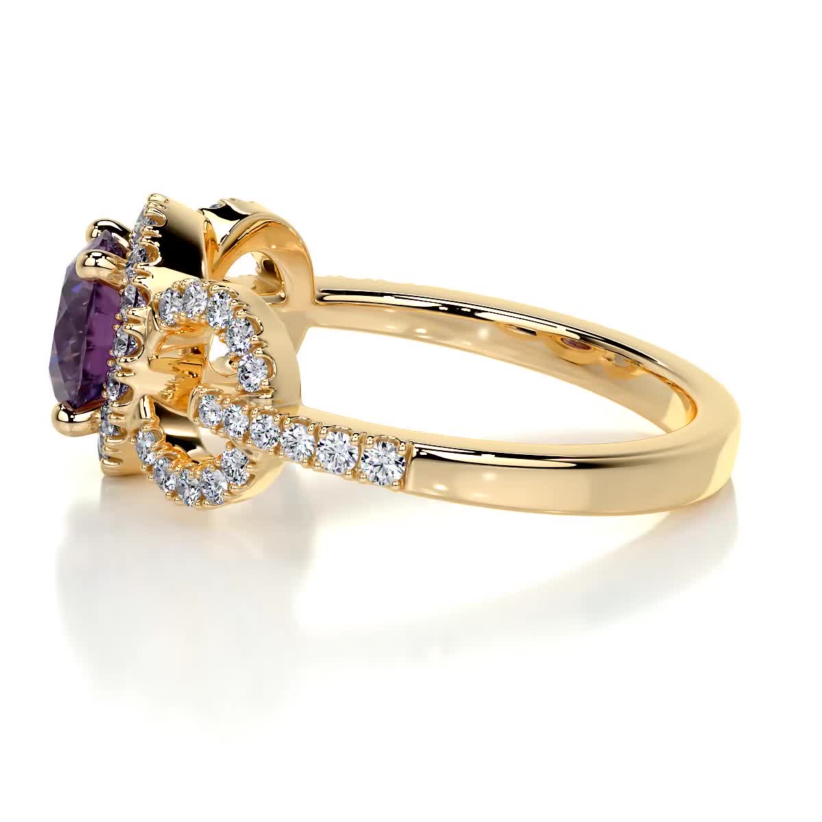 Elize Gemstone & Diamonds Ring (1.30 Carat) -18K Yellow Gold
