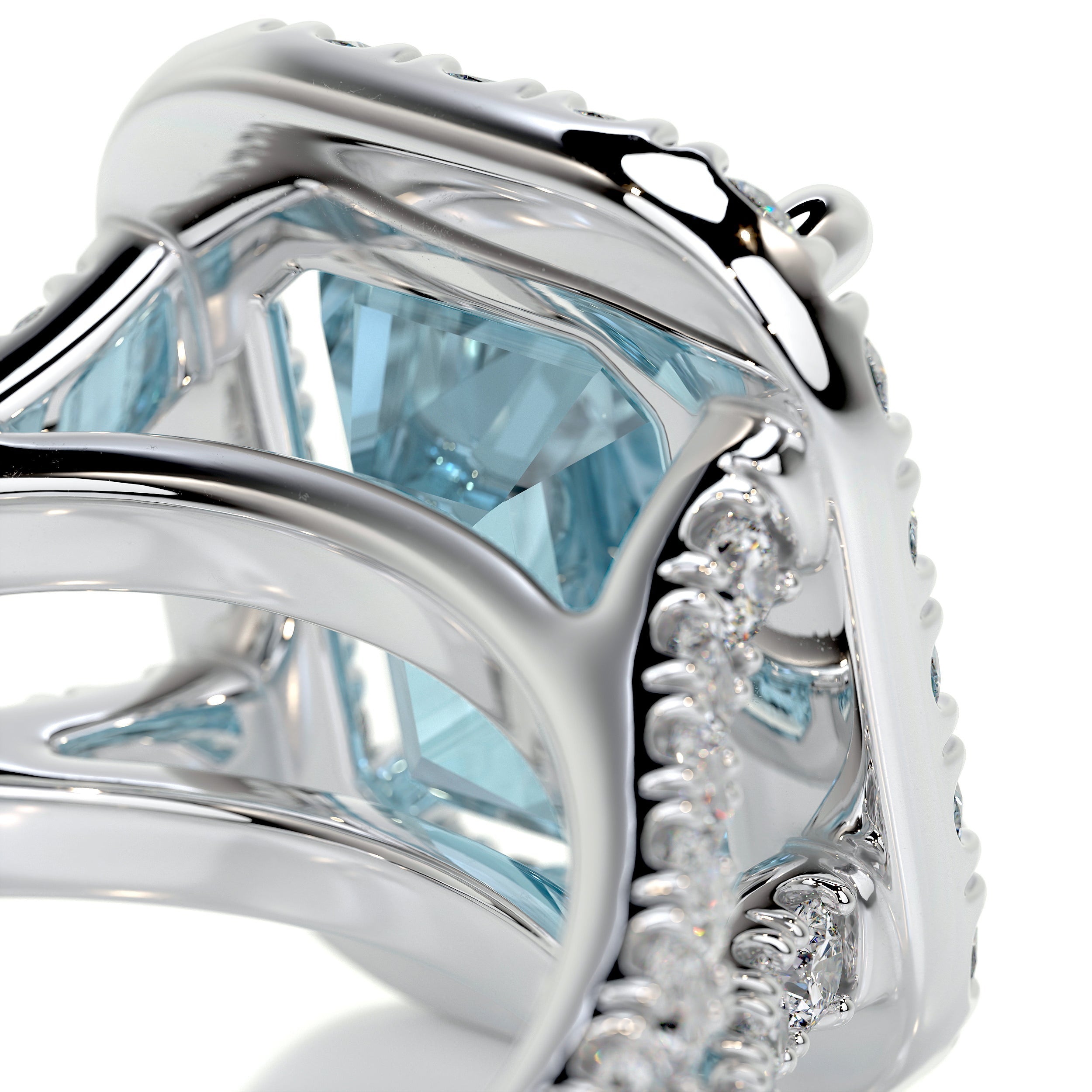 Melody Gemstone & Diamonds Ring (5 Carat) - 14K White Gold
