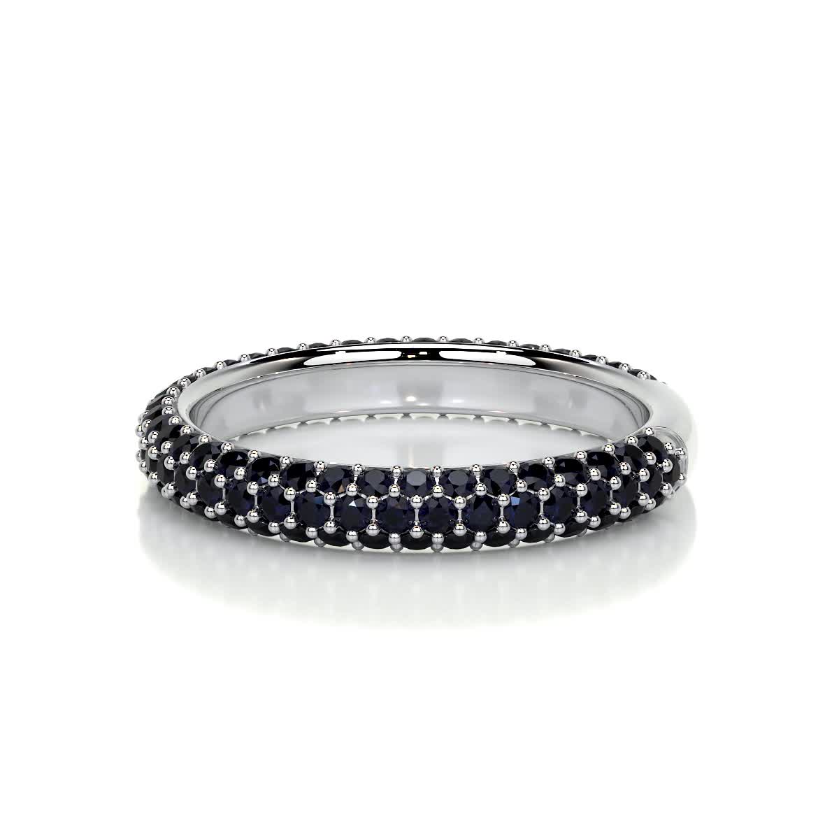 Emma Blue Gemstone Wedding Ring (1.25 Carat) -14K White Gold