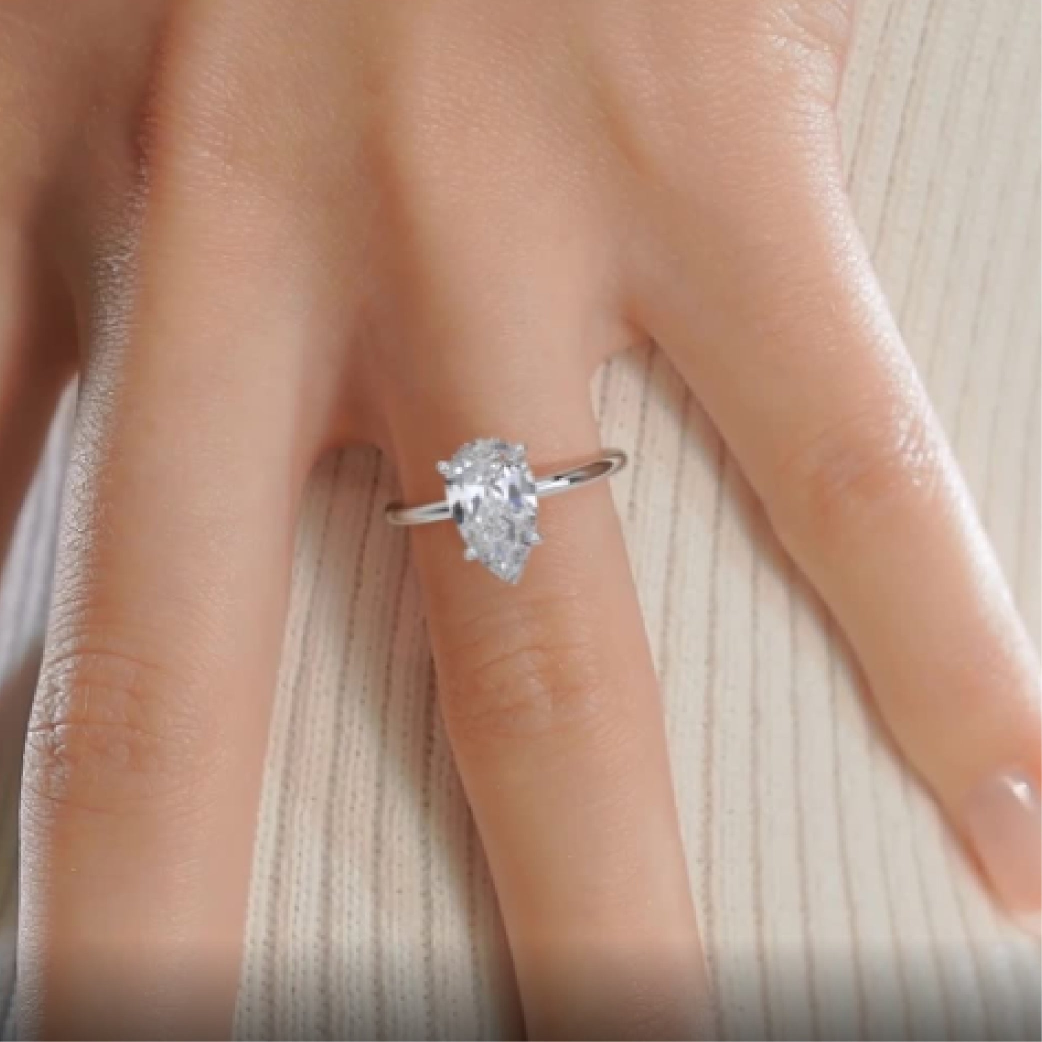 Willow Diamond Engagement Ring -14K White Gold