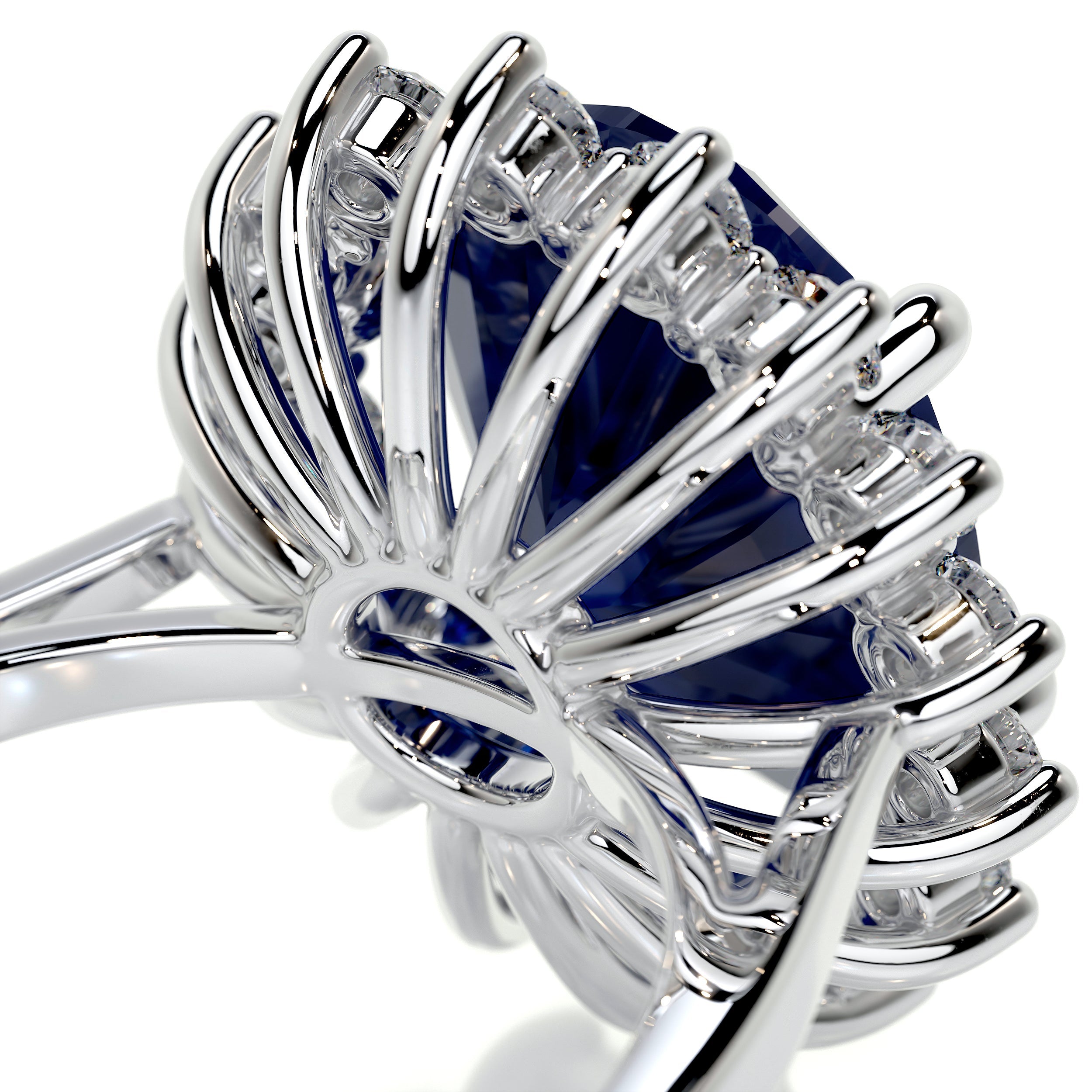 Lyn Gemstone & Diamonds Ring (7 Carat) - 14K White Gold