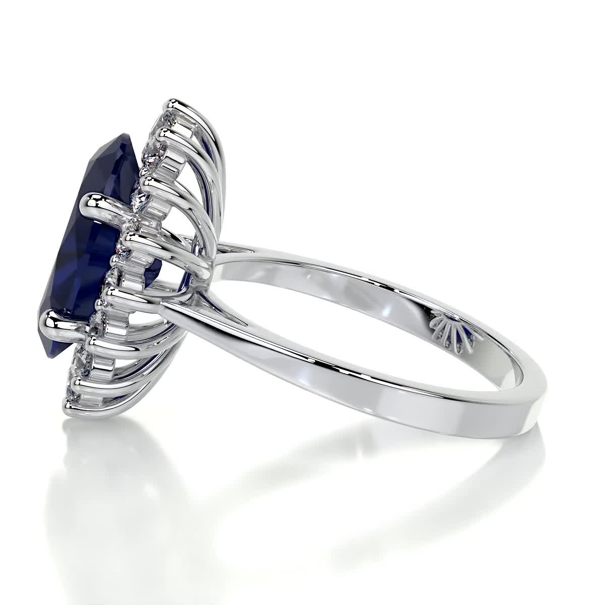 Lyn Gemstone & Diamonds Ring (7 Carat) - 14K White Gold