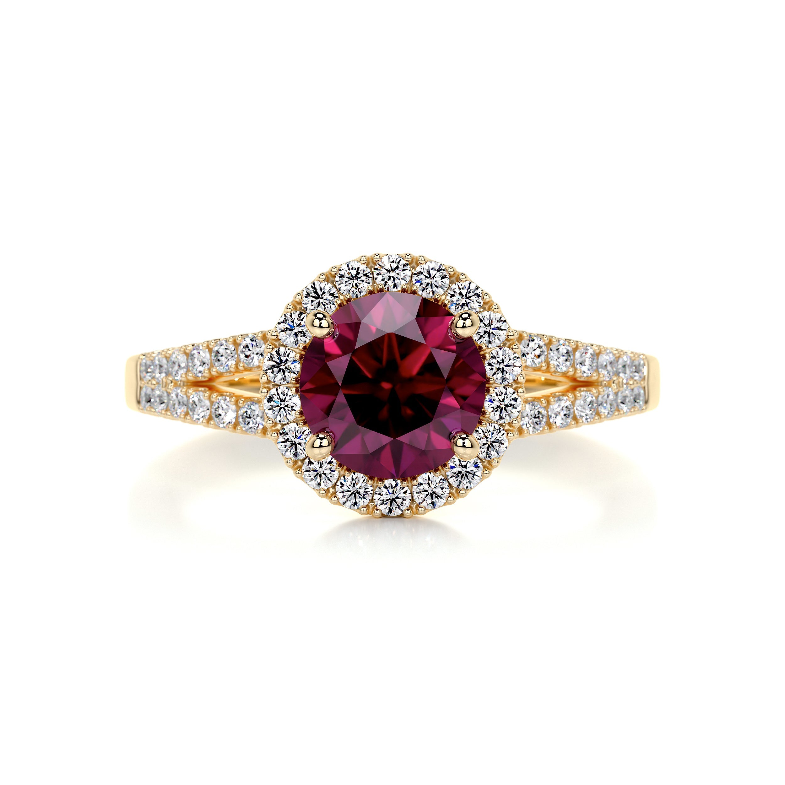 Hazel Gemstone & Diamonds Ring   (1.25 Carat) -18K Yellow Gold