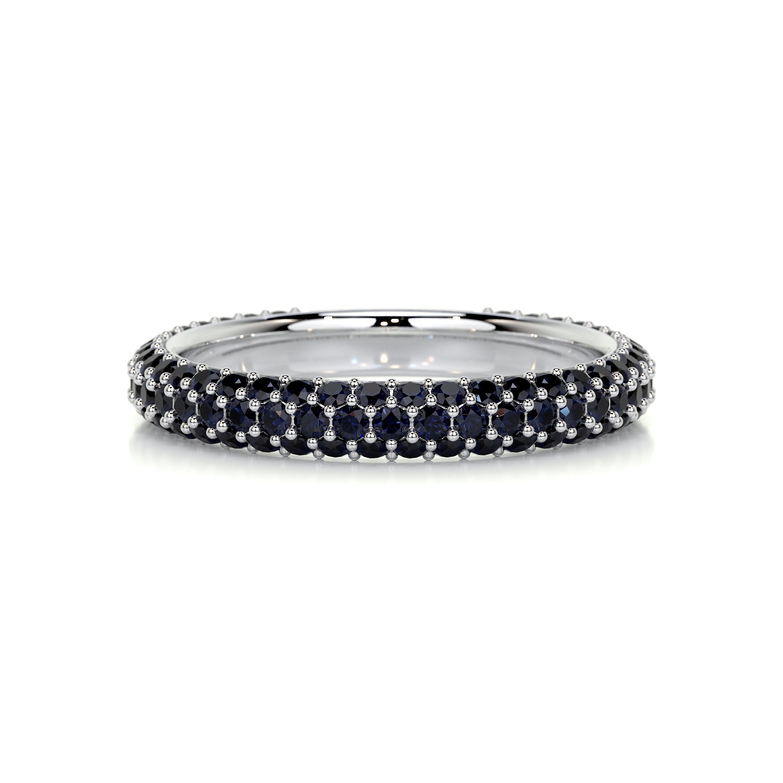 Emma Blue Gemstone Wedding Ring   (1.25 Carat) -14K White Gold