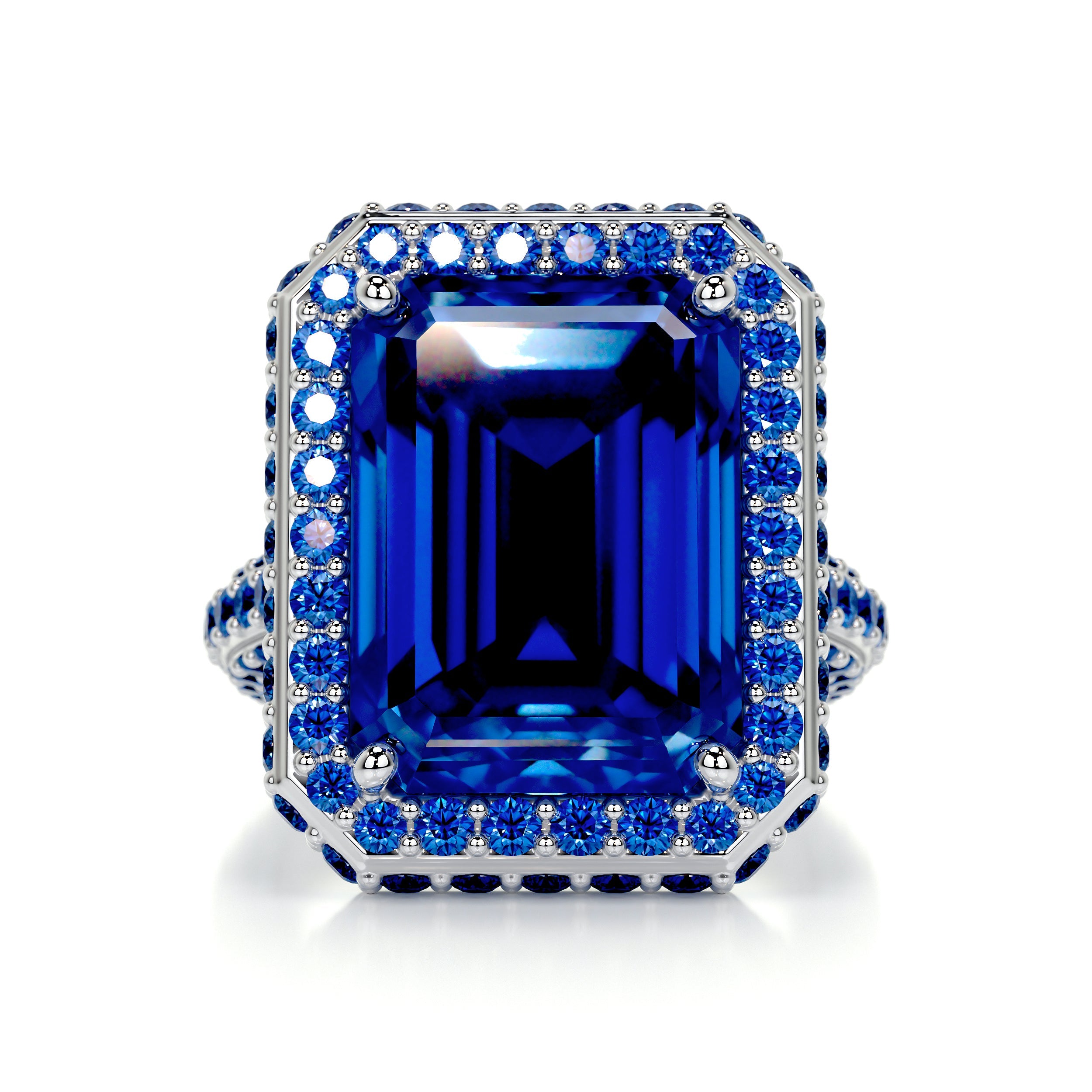 Mackenzie Gemstone Ring   (12 Carat) -14K White Gold