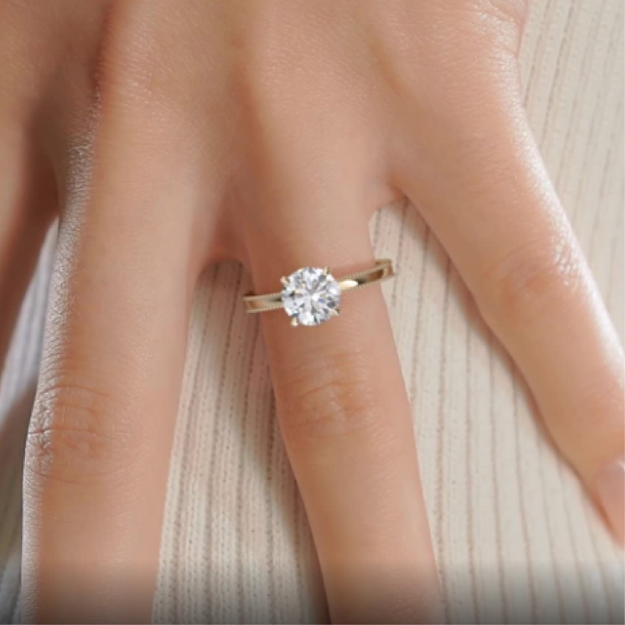 Charlie Lab Grown Diamond Ring -18K Yellow Gold