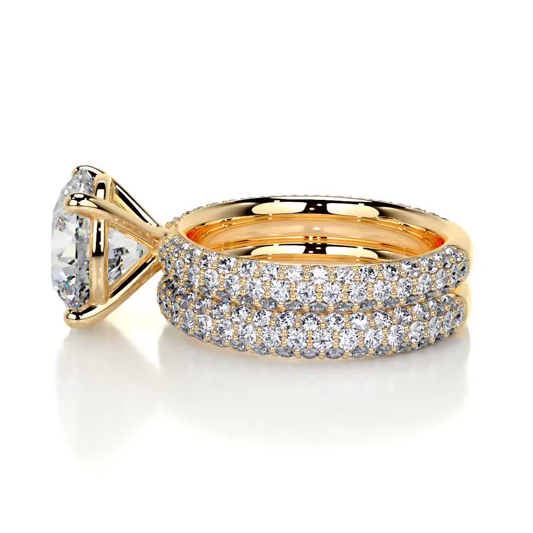 Helena Diamond Bridal Set -18K Yellow Gold