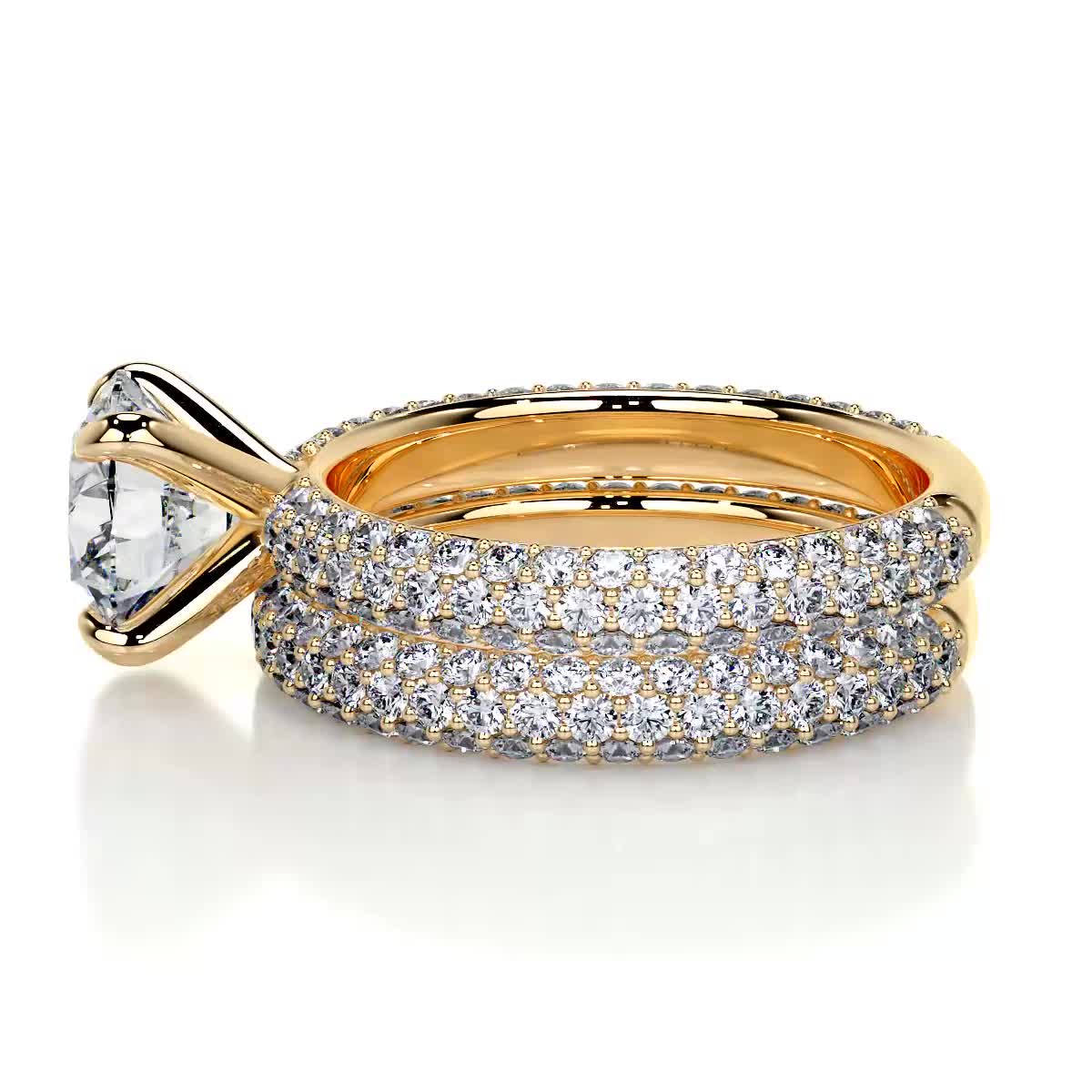 Charlotte Diamond Bridal Set -18K Yellow Gold
