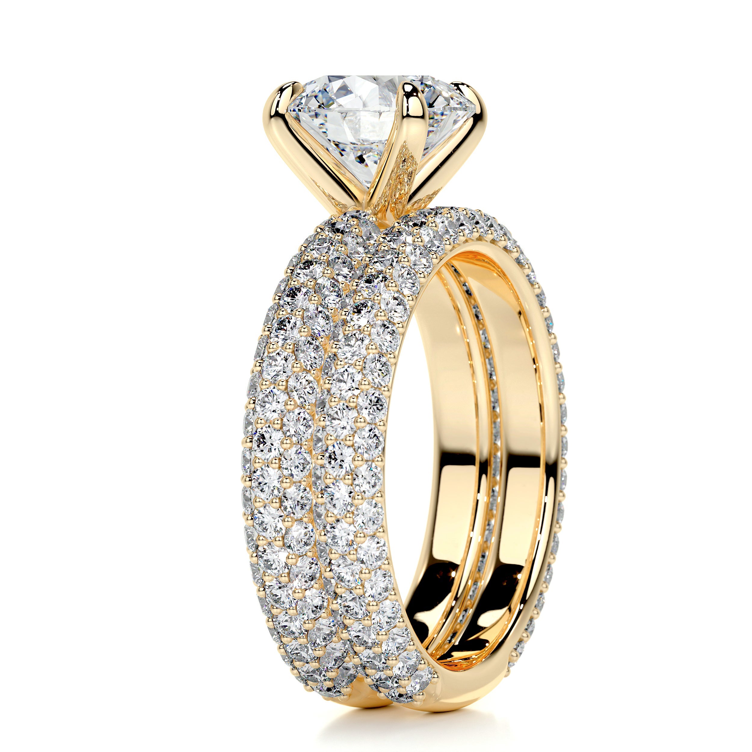 Charlotte Diamond Bridal Set -18K Yellow Gold